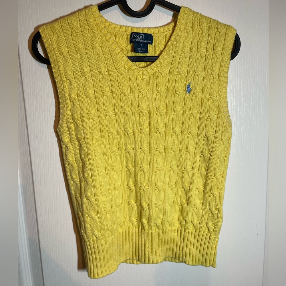 Polo Ralph Lauren yellow knit vest shirt